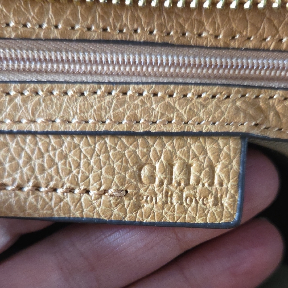 G.I.L.I. Tan Leather Satchel with Tassel And Crossbody Strap - Picture 13 of 14
